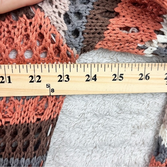 Umgee Loose Knit Oversized Sweater Muted Colors Striped Large - Picture 13 of 13